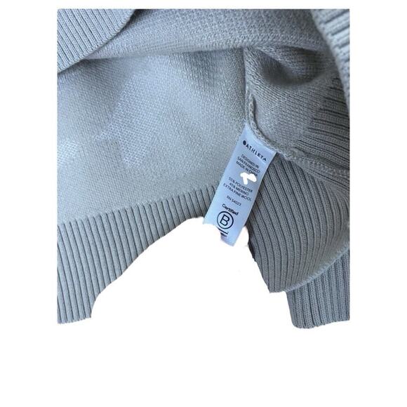 Athleta Short Sweater Thermolite Tan Camo Jacquard Crew Neck Merino Wool Size XS - Picture 6 of 6